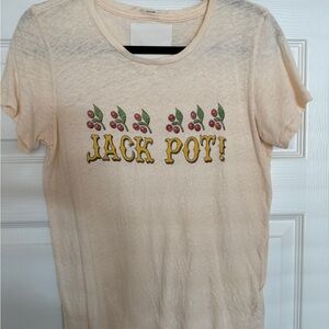 MOTHER Jackpot Woman’s Graphic T-Shirt - Light Peach